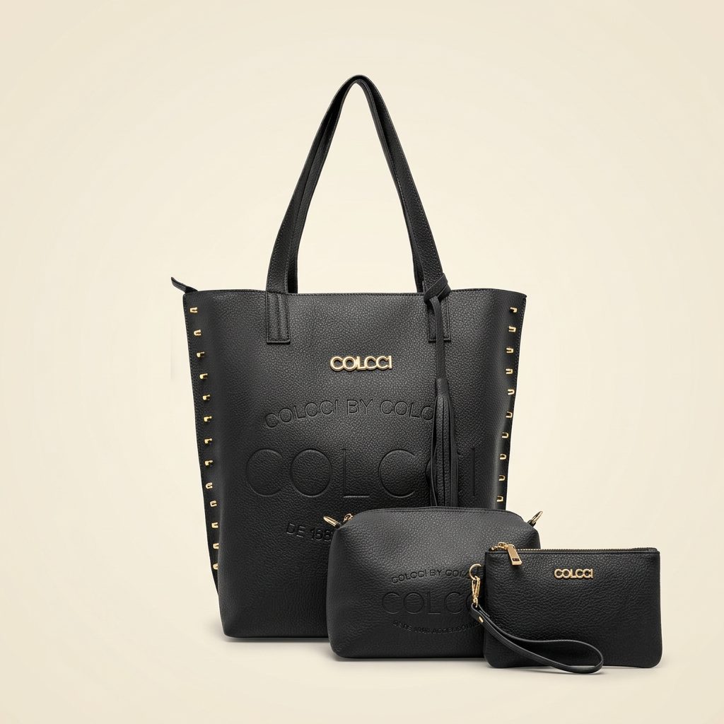 Kit Colcci 3 Peças Shopping Bag com Tachas completa